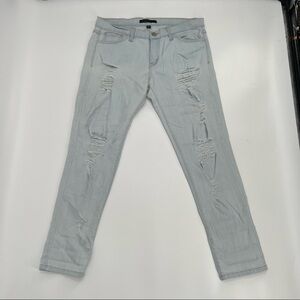 Flying Monkey Platinum Distressed Denim Skinny Jeans Size 28 Women’s